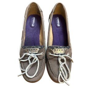Sperry Top Sider Goldfish Graphite Sequin Wool Shoes 9M